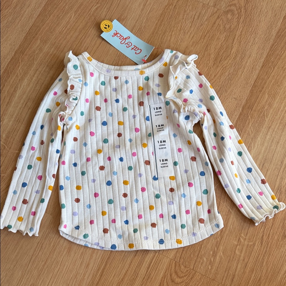 Cat & Jack Multicolor Polka Dot Long Sleeve Tee